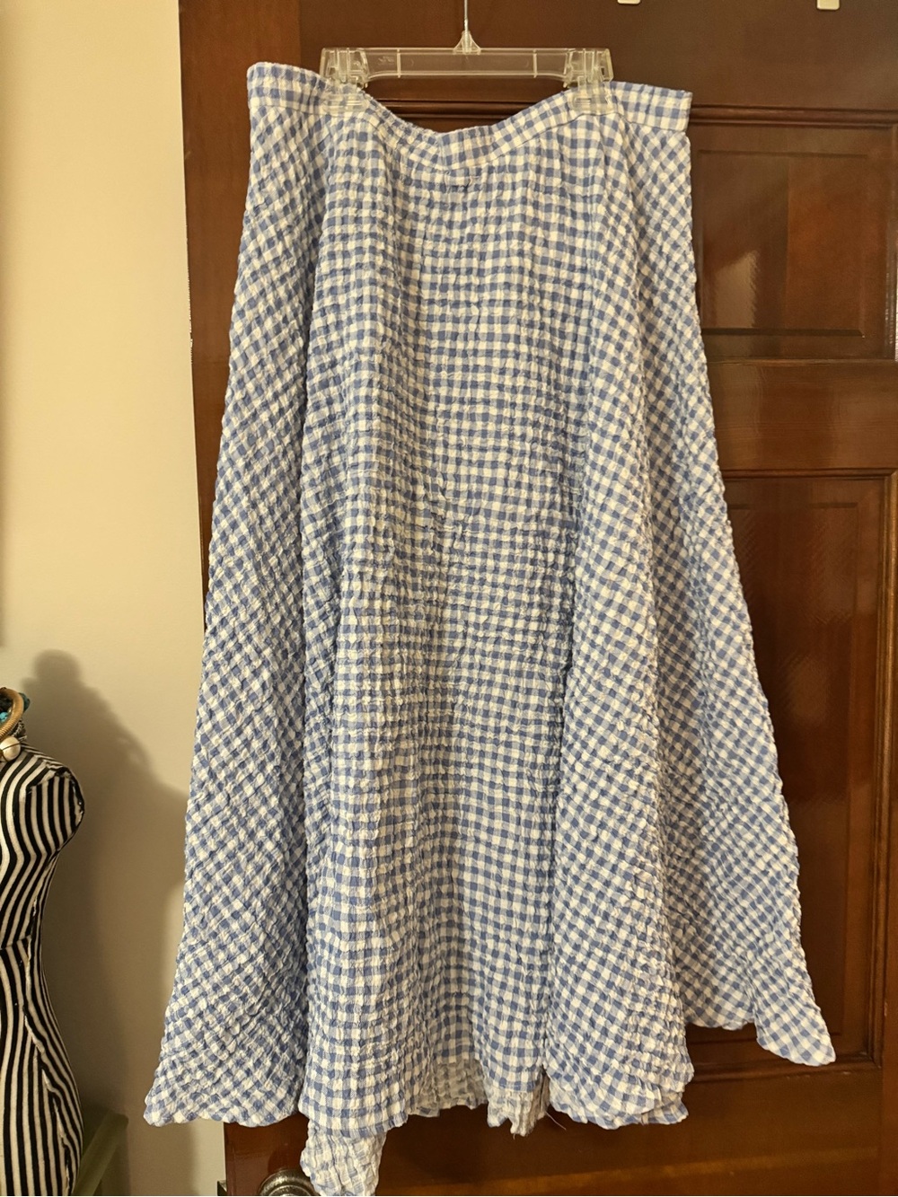 Zara Light Blue Gingham Maxi Skirt - Picture 2 of 4